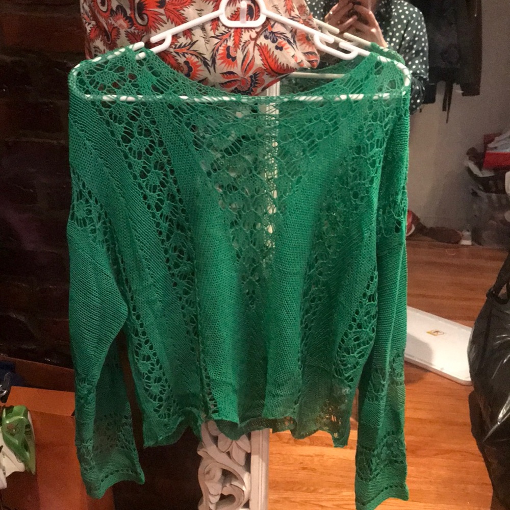Green vici dolls crochet sweater never worn